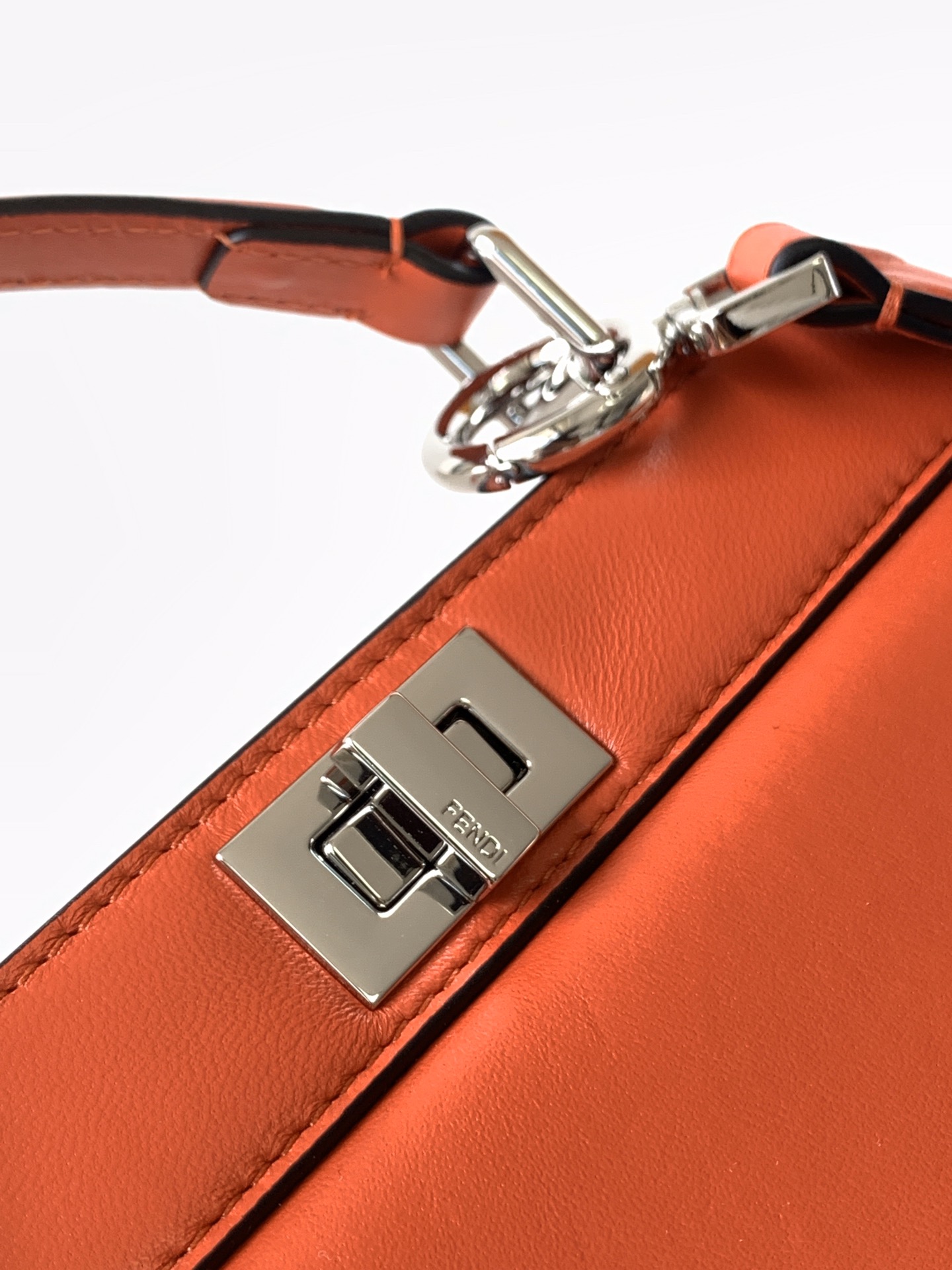 Fendi Peekaboo ISeeU Petite Orange Padded Nappa Leather Bag